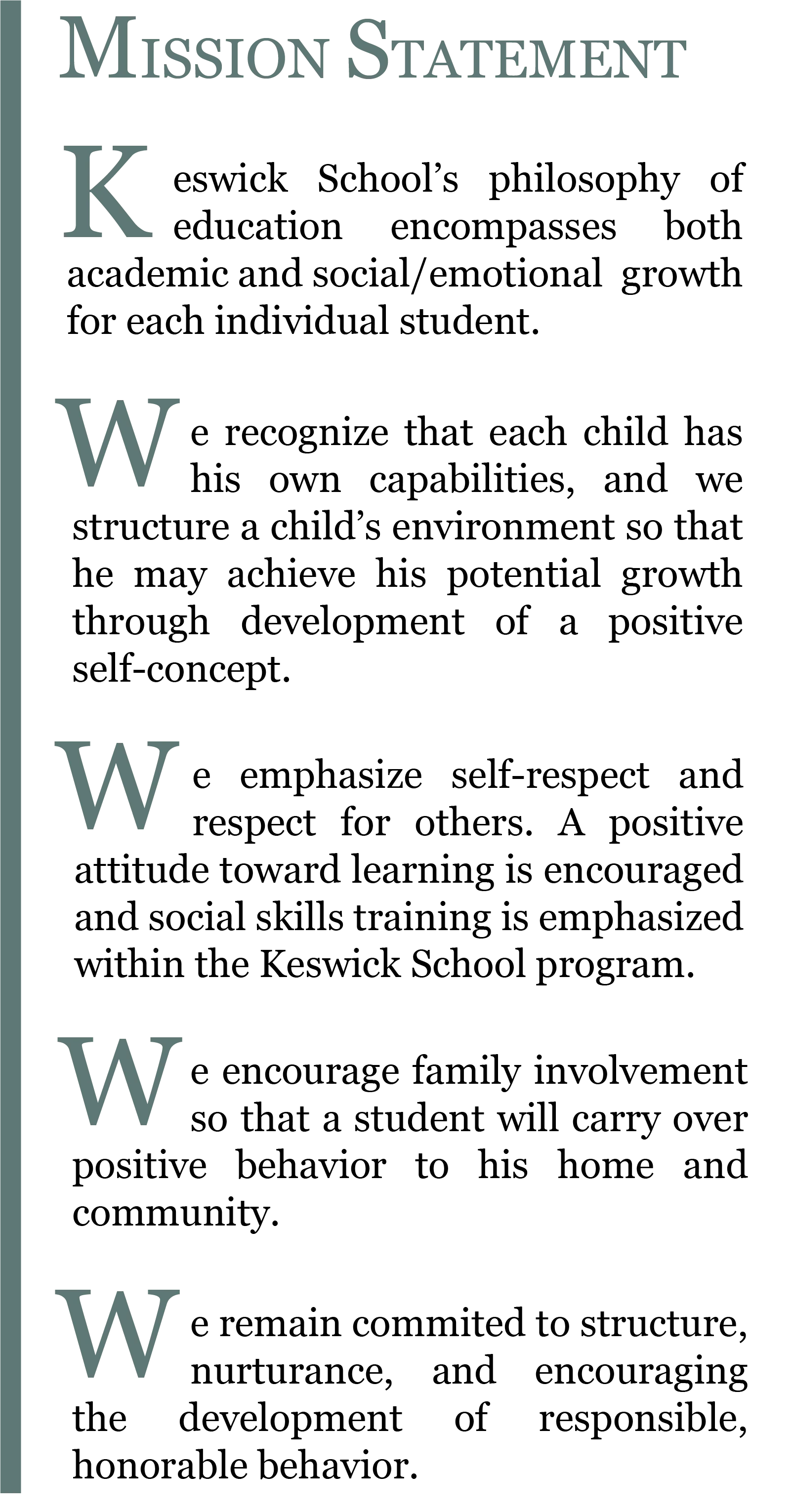 Keswick Mission Statement